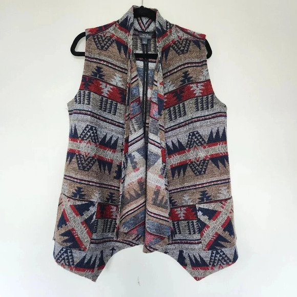 NOMADIC TRADERS NTCO Southwest Cabin Aztec Boho Hiking Wool Blend Vest Size L  - - Picture 1 of 8